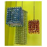 Crystal Bead Chandelier - 32 in Long, Multi-Color Pendant Lights