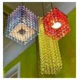 Crystal Bead Chandelier - 32 in Long, Multi-Color Pendant Lights