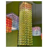 Crystal Bead Chandelier - 32 in Long, Multi-Color Pendant Lights