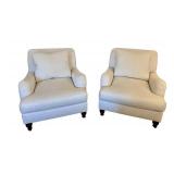Pottery Barn Armchairs - Pair, Cream Upholstery