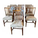 Wooden Dining Chairs - Set of 10 - Beige Micro Fiber Upholstery