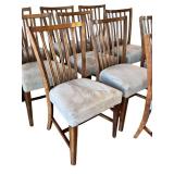 Wooden Dining Chairs - Set of 10 - Beige Micro Fiber Upholstery