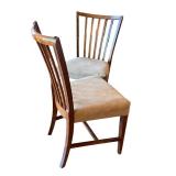 Wooden Dining Chairs - Set of 10 - Beige Micro Fiber Upholstery