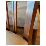 Wooden Dining Chairs - Set of 10 - Beige Micro Fiber Upholstery