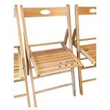 Wooden Folding Chairs - Set of Five with Cushions & Covers