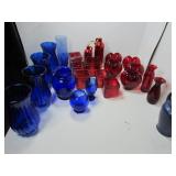 Blue and Red Vases/Planters