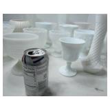 White Glass Vases and Planters