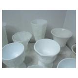 White Glass Vases and Planters
