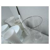 White Glass Vases and Planters