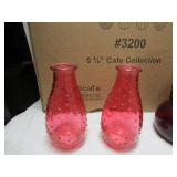 Red and Clear Glass Vases