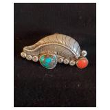 Large Sterling Silver Turquoise Ring, Size 6