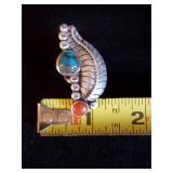 Large Sterling Silver Turquoise Ring, Size 6