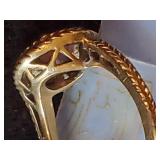 Stunning 10k Gold Antique Ring w/ Collectible Dennison Art Deco Ring Box