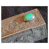 Fanastic Sterling Silver Art Deco Lipstick Case w/ Mirror  Italy