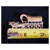 Sterling Silver OX and Covered Wagon Broach by Jewel Art