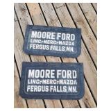 2 Fantastic Collectible vintage Moore Ford Mud Flaps