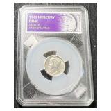 1941-D US MERCURY DIME SLABBED UNC