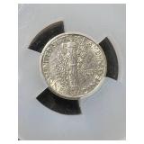 1941-D US MERCURY DIME SLABBED UNC