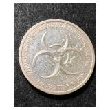 1 TROY OZ .999 FINE SILVER ZOMBUCKS ROUND