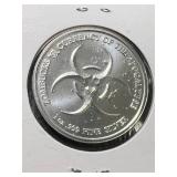 1 TROY OZ .999 FINE SILVER ZOMBUCKS ROUND