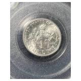 1956-D US ROOSEVELT DIME MS66 OMAHA BANK HOARD