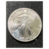 1989 AMERICAN SILVER EAGLE 1 TROY OZ .999 FINE SILVER