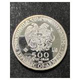 2012 ARMENIA NOAHS ARK ROUND 1 TROY OZ .999 FINE SILVER