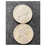 2 US WAR NICKELS 1942 1944