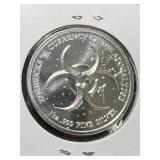 1 TROY OZ .999 FINE SILVER ZOMBUCKS ROUND