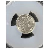 1943-D US MERCURY DIME SLABBED UNC