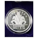 1 TROY OZ .999 FINE SILVER NEBRASKA STATEHOOD ROUND IN BOX