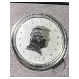 1 TROY OZ .999 FINE SILVER 2024 DONALD TRUMP ROUND IN BOX