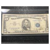 1953A US BLUE SEAL $5 SILVER CERTIFICATE