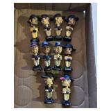 Lot of 11 Mini Baseball Bobblehead Figures Including Ichiro, Sammy Sosa, and C. Jones