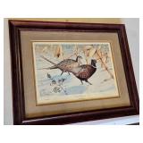 Les C. Kouba "Cornfed Ringnecks" Framed Limited Edition Print for First Banks - Signed To Steve, LCK - 15 1/2" x 19 1/2"