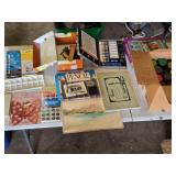 Art Supplies Lot including Paints, Brushes, Pencils, and Canvas