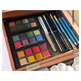 Art Supplies Collection including Canson Sketch Pads, Watercolor Paints, and Artist Pencils - Nothing checked for completeness