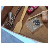 Box of Miscellaneous Items including Novelty SPAM Pillow and Assorted Trinkets