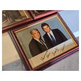 Framed Autographed Photographs Including Politicians and Business Figures with Facsimile Autos
