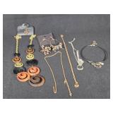Lot of Fashion Jewelry Including Necklaces and Earrings, Plus Bracelet and Chains