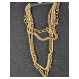 Lot of Jewelry Pieces Including Gold Tone Chains and Beaded Necklaces