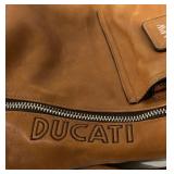 Tumi Backpack Brown Leather - Front Pockets & APW Patch