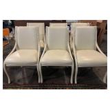 Vintage Transitional Coastal White Dining Chairs - Set of 6