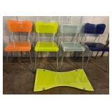 Zeritalia Glass Chip Chairs and Table Top by Tim Power (1993) - 4 Chairs & Glass Table Top