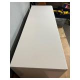 CB2 Vintage White Lacquer Dresser with Lucite Handles