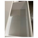 CB2 Vintage White Lacquer Dresser with Lucite Handles