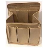 Three Gray/Black Felt Storage Boxes - Beige Multi-pocket Organizer