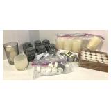Lanterns & Candles Set - Glass Hurricane, Pillar Candles, Tea Lights