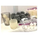 Lanterns & Candles Set - Glass Hurricane, Pillar Candles, Tea Lights