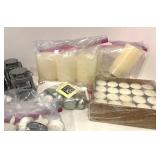 Lanterns & Candles Set - Glass Hurricane, Pillar Candles, Tea Lights